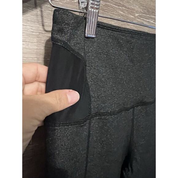 Lululemon Leggings size 6 open heels yoga pilates dancer pockets black grey - Picture 4 of 9